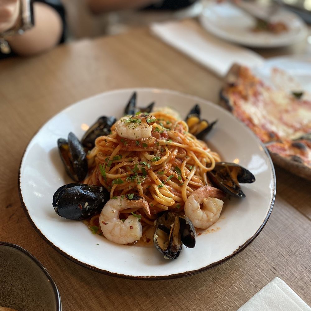 Claudio's - a plate of pasta with shrimp and musselling - Italian Near Me - Burnaby, British Columbia
