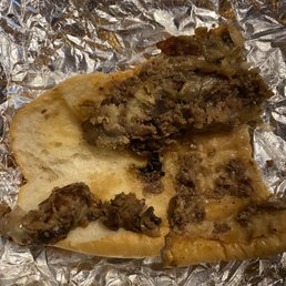 Philly cheesesteak? Do you see the cheese? Philly cheesesteak? Do you see the cheese?