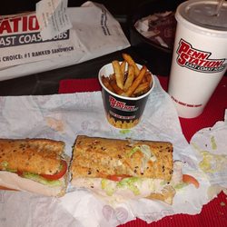 Penn Station East Coast Subs - Turkey Avocado sandwich with fries and unsweetened iced tea