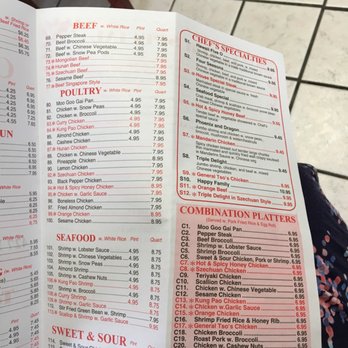 Chu's Express - the menu of the restaurant - Seafood Near Me - Asheboro, North Carolina