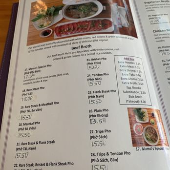 Mama Pho - Menu in Aug, 2022. - Vietnamese Near Me - Honolulu, Hawaii Mama Pho - Menu in Aug, 2022. - Vietnamese Near Me - Honolulu, Hawaii