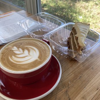 Rosso Coffee Bar - Latte and carrot cake - Coffee & Tea Near Me - Longwood, Florida Rosso Coffee Bar - Latte and carrot cake - Coffee & Tea Near Me - Longwood, Florida