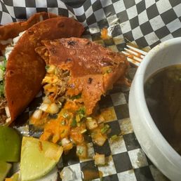 Birria taco falling apart