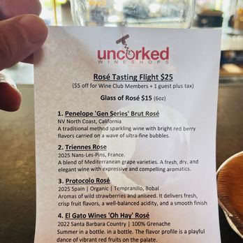 Uncorked Wine Shop - Rose special menu - Beer, Wine & Spirits Near Me - Hermosa Beach, California