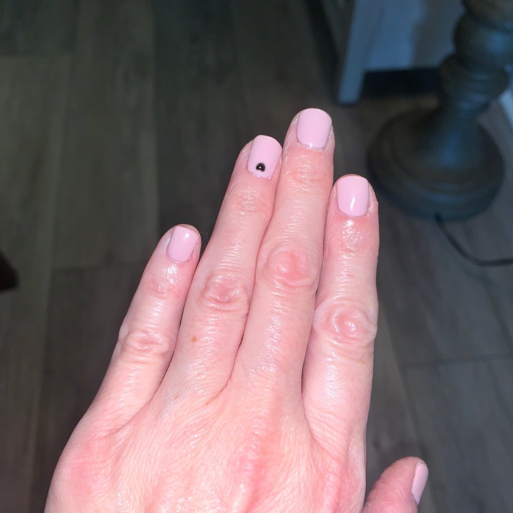 Love my gel nails with mini heart