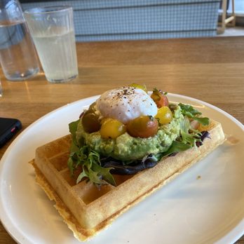 Nero Waffles - Smash avocado waffle with a poached egg and feta! - Waffles Near Me - Vancouver, British Columbia Nero Waffles - Smash avocado waffle with a poached egg and feta! - Waffles Near Me - Vancouver, British Columbia