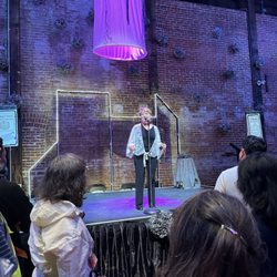 Touchstone Theatre - The genius Mary Wright from Touchstone Theatre welcoming audiences at The Ice House