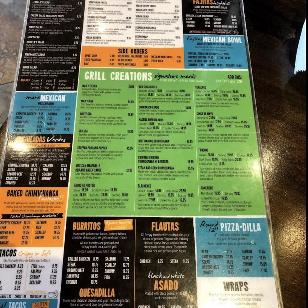 Mexico Grill - Back Menu - Mexican Near Me - Watchung, New Jersey