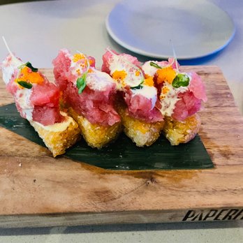 Paperfish Sushi - Crispy rise with tuna - Sushi Bars Near Me - Miami, Florida Paperfish Sushi - Crispy rise with tuna - Sushi Bars Near Me - Miami, Florida