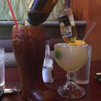 Mariscos Mar De Cortez - On the left: Boot Michelada and on the right: Margarona - Mexican Near Me - Ramona, California Mariscos Mar De Cortez - On the left: Boot Michelada and on the right: Margarona - Mexican Near Me - Ramona, California