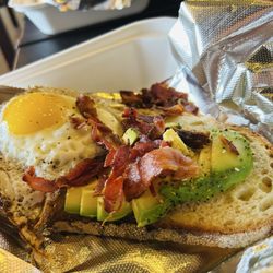 Lucille's Cafe - Avocado Toast with Bacon and egg