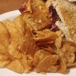 The Grand Reuben sandwich with house-made parmesan kettle chips
