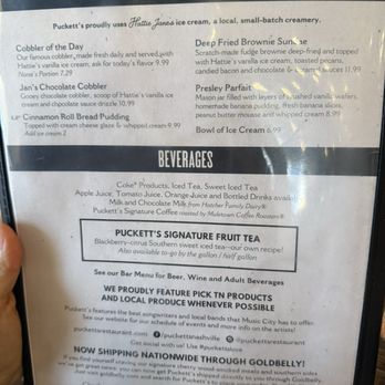 Puckett's Restaurant - Beverage menu - Barbeque Near Me - Franklin, Tennessee