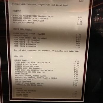 Park Side Restaurant - Vintage Menu - Italian Near Me - Corona, New York