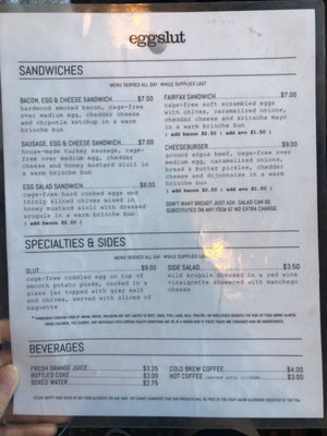 Menu photo 8 Eggslut Los Angeles, CA