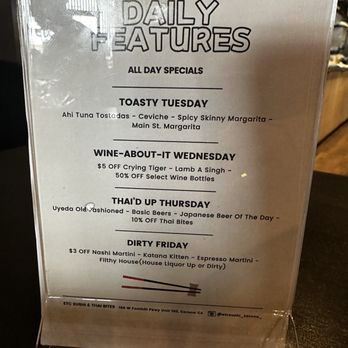 Etcetera Sushi & Thai Bites - Daily Specials - Sushi Bars Near Me - Corona, California Etcetera Sushi & Thai Bites - Daily Specials - Sushi Bars Near Me - Corona, California