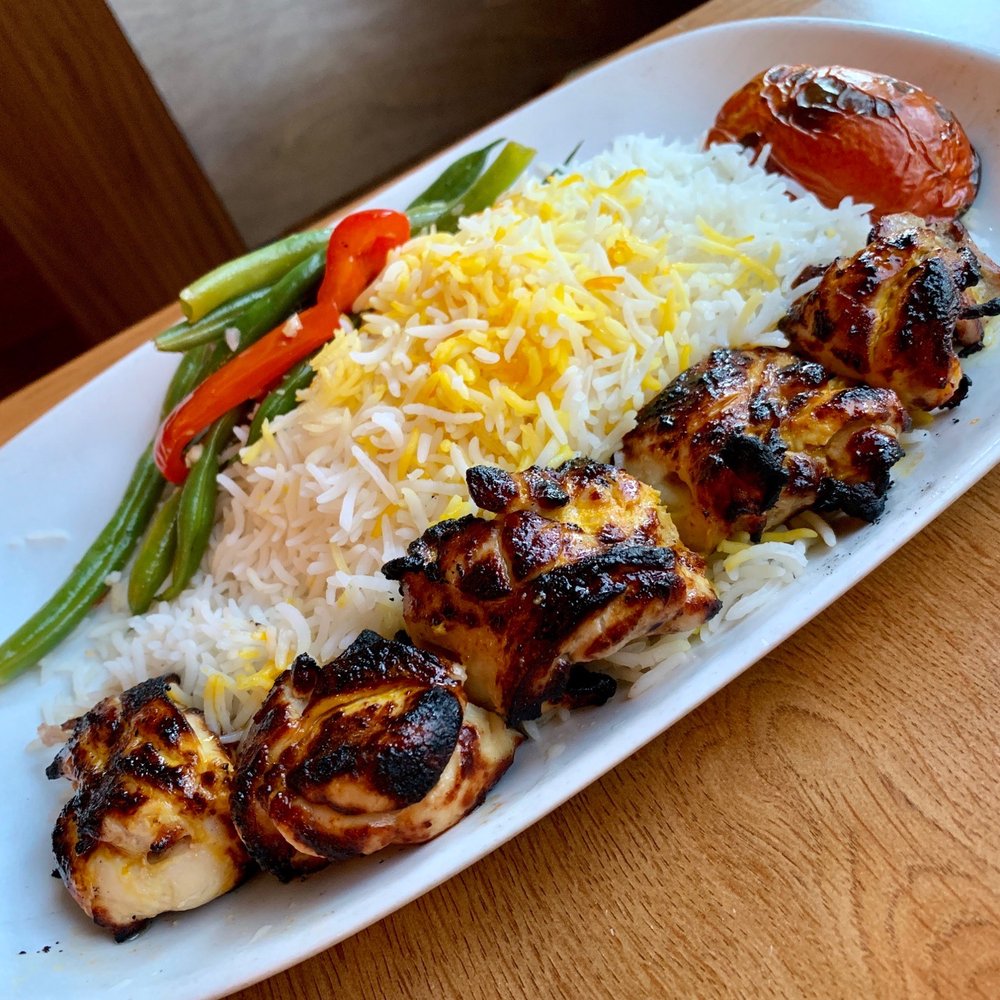 Faz Restaurants & Catering - San Jose - Chicken Kabob (Marinated Boneless Chicken Thigh) - Mediterranean Near Me - San Jose, California Faz Restaurants & Catering - San Jose - Chicken Kabob (Marinated Boneless Chicken Thigh) - Mediterranean Near Me - San Jose, California