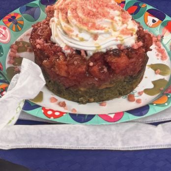 Aunt Cass Café - Strawberry Green Tea Bread Pudding - American Near Me - Anaheim, California
