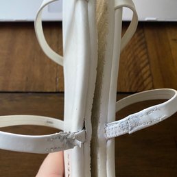 Just needed a stretchy band put in. He ruined my shoes!! Just needed a stretchy band put in. He ruined my shoes!!