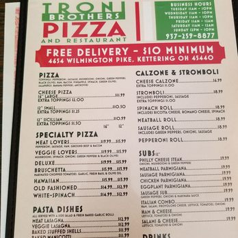 Troni Brothers Pizza - Pizza Near Me - Kettering, Ohio Troni Brothers Pizza - Pizza Near Me - Kettering, Ohio