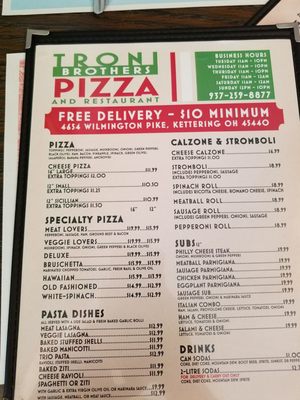 Menu photo 7 Troni Brothers Pizza Kettering, OH Menu photo 7 Troni Brothers Pizza Kettering, OH