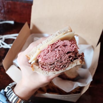 Corned Beef Factory - The Tom & Jerry (corned beef and pastrami) with Swiss and spicy mustard. - Sandwiches Near Me - Maywood, Illinois