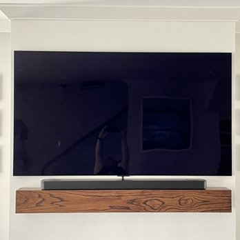 Hammer Time Installations - Level and centered in a tight space - Home Theatre Installation Near Me - Sunnyvale, California