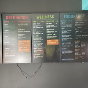 Rush Bowls - Menú - Juice Bars & Smoothies Near Me - Dallas, Texas Rush Bowls - Menú - Juice Bars & Smoothies Near Me - Dallas, Texas