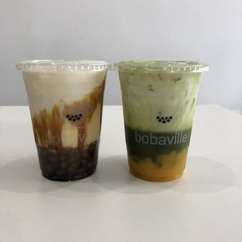 Bobaville - Boba + milk, mango matcha latte - Coffee & Tea Near Me - Daly City, California