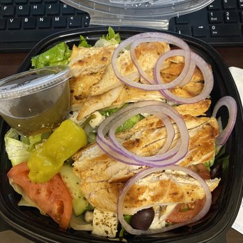 Nick's Cafe - This is the Greek salad with chicken, not pictured (because I already ate it) there absolute super Fresh pita bread!!!! - American Near Me - Charlotte, North Carolina Nick's Cafe - This is the Greek salad with chicken, not pictured (because I already ate it) there absolute super Fresh pita bread!!!! - American Near Me - Charlotte, North Carolina