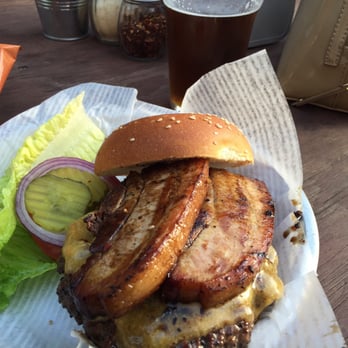 ManRock Brewing - Wednesday Burger Night. Cheeseburger w/pork belly. $2 off all pints. A must-do activity. - Pizza Near Me - Grover Beach, California