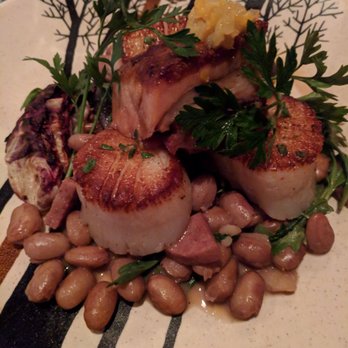 L'Opossum - Pork belly & scallops with a bean & garlic sausage base - New American Near Me - Richmond, Virginia L'Opossum - Pork belly & scallops with a bean & garlic sausage base - New American Near Me - Richmond, Virginia