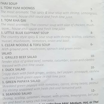 Little Blue Elephant - Menu - Thai Near Me - Minot, North Dakota