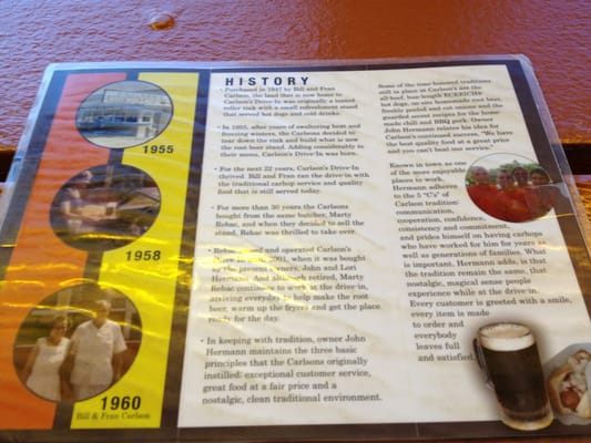 Menu photo 4 Carlson's Drive In Michigan City, IN