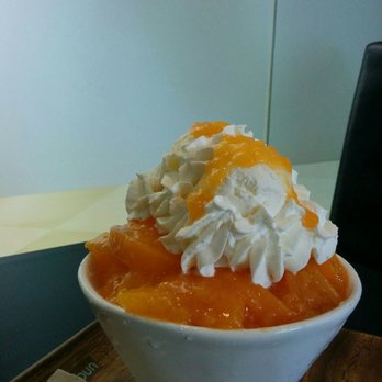 The Coffee Bun - Peach shaved ice ($11) - Coffee & Tea Near Me - Coquitlam, British Columbia