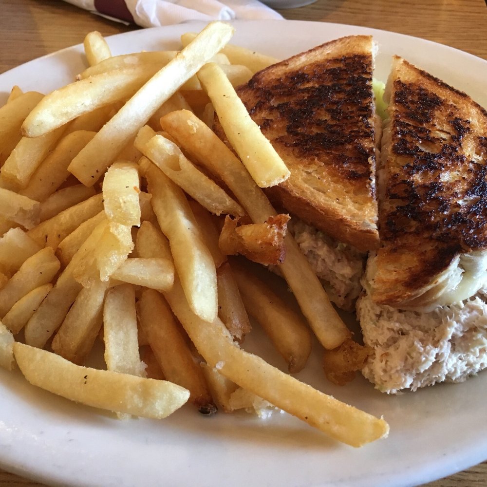 Tuna melt with fries Tuna melt with fries