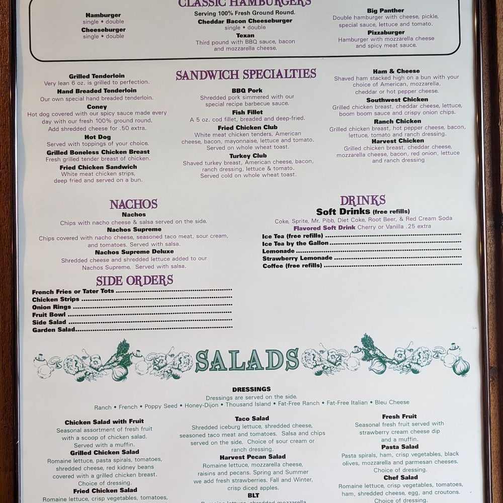 Sandwiches and Salads Menu