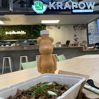 Kra-Pow Thai Eatery - Thai tea and padseeeew add bbq pork (3 oz) - Thai Near Me - Stanton, California Kra-Pow Thai Eatery - Thai tea and padseeeew add bbq pork (3 oz) - Thai Near Me - Stanton, California