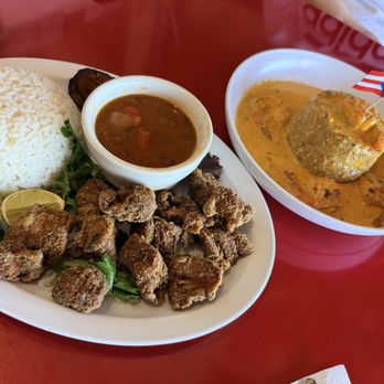 Latin Corner - Carne frita, White rice and beans, Mofongo with shrimp salsa, crío, ya - Latin American Near Me - Yonkers, New York Latin Corner - Carne frita, White rice and beans, Mofongo with shrimp salsa, crío, ya - Latin American Near Me - Yonkers, New York
