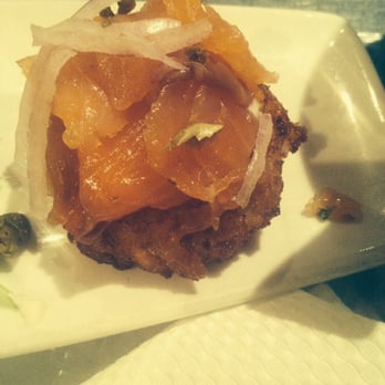 Beerbistro - Chefs table with the cured salmon latkes - Bistros Near Me - Toronto, Ontario