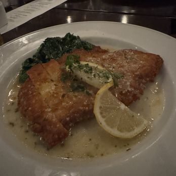 Prosecco - Parmigiano-Reggiano-crusted Amish chicken breast, lemon, white wine and garlic, fresh herbs, sauteed spinach - Italian Near Me - Chicago, Illinois