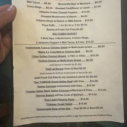 Village View Pub - Food menu