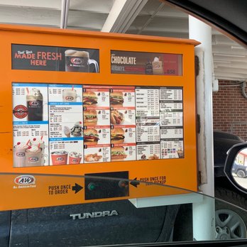 A&W Restaurant - a menu on a vending machine - American Near Me - Greybull, Wyoming A&W Restaurant - a menu on a vending machine - American Near Me - Greybull, Wyoming