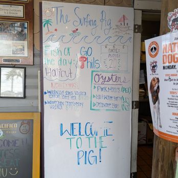 The Surfing Pig - The board - Seafood Near Me - North Wildwood, New Jersey The Surfing Pig - The board - Seafood Near Me - North Wildwood, New Jersey
