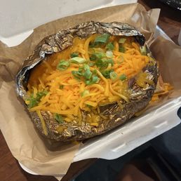 Heavy loaded sweet potato. Only regrets was asking without meat. I recommend it with meat on it Heavy loaded sweet potato. Only regrets was asking without meat. I recommend it with meat on it