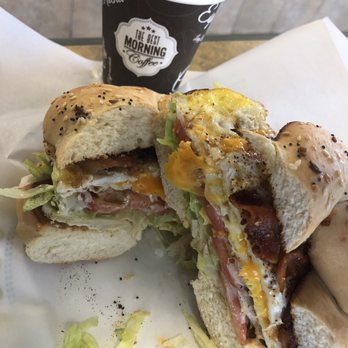 Honeybee Donuts - Deluxe breakfast sandwich and medium coffee - $10.00 all in - Donuts Near Me - Markham, Ontario