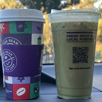 The Coffee Bean & Tea Leaf - Tiramisu (left) and Layered Matcha (right). Mixed it into one drink! - Coffee & Tea Near Me - Los Angeles, California