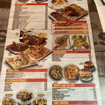 La Granja - the menu of a mexican restaurant - Peruvian Near Me - Miami, Florida