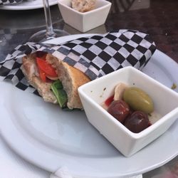 Cosenza Bar and Cafe - Prosciutto salami basil arugula and roasted pepper sandwich