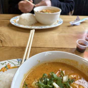 Thai Spice - Farthest picture is red curry with chicken hot level. - Thai Near Me - Eugene, Oregon